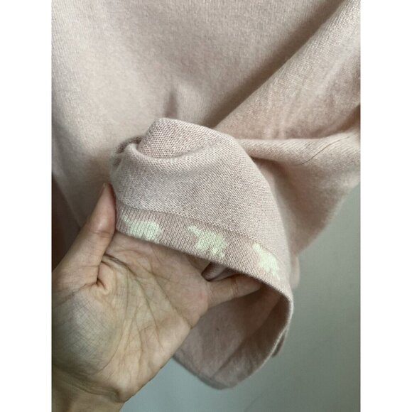 Weekend MaxMara 100 % Cashmere Pink Scoopneck Polar Bear Top Medium - Picture 12 of 12